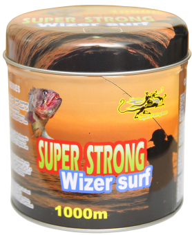 Леска LFG Super Strong Wizer surf - Multicolor (Черный/Зеленый) - В железной банке - 1000 м