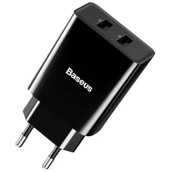 Сетевое зарядное устройство Baseus (CCFS-R) Speed Mini Dual U Charger 10.5W（EU) - CCFS-R01 - Черный