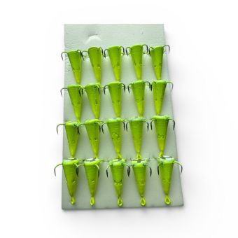 Блесна FRY Конус большой - 4 крючка - Желтый