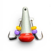 Блесна Яйца FRY Большие - Серебро/Красный - 1 шт.