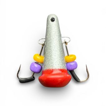 Блесна Яйца FRY Маленькие - Серебро/Красный - 1 шт.