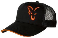 FOX летняя кепка с сеточкой Black & Orange Trucker Cap