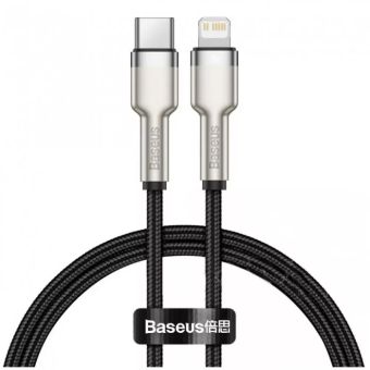 Кабель Baseus (CATLJK-01) Cafule Series Metal Data Cable Type-C to iP PD 20W - 0.25 м - CATLJK-01 - Черный