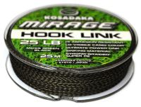 Поводочный  материал Kosadaka Mirage Hook Link - 25lb/11.34 кг -  25 м - Плетеный - Тонущий - Хаки-черный