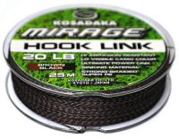 Поводочный материал Kosadaka Mirage Hook Link - 25lb/11.34 кг -  25 м - Плетеный - Тонущий - Коричнево-черный