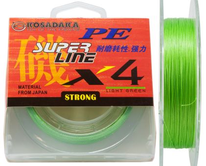 Шнур Kosadaka PE Super Line X4 - Light Green - 150 метров
