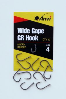 Крючок карповый Anvi Wide Gape GR Hook №4