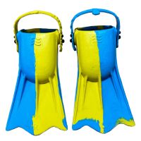 Ласты детские для бассейна с открытой пяткой - Размер 16,5-22,5 (100-140 мм) - Желто/голубые