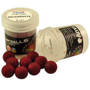 Бойли Mini Discharge Pop Ups Carpballs - 14mm - Strawberry (полуниця)