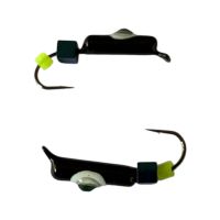 Мормышка Вольфрамовая "Латышка" Гвоздик - Кошачий глаз с кубиком голубой - Ø2,1 мм - 0,5 г - Чёрный - Латвия