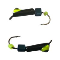 Мормышка Вольфрамовая "Латышка" Гвоздик - Кошачий глаз с кубиком голубой - Ø3,5 мм - 0,5 г - Черный - Латвия