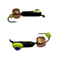 Мормышка Вольфрамовая "Латышка" Гвоздик - Кошачий глаз с кубиком медь - Ø2,2 мм - 0,5 г - Чёрный - Латвия