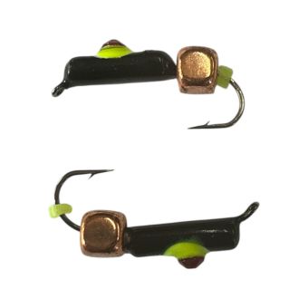 Мормышка Вольфрамовая "Латышка" Гвоздик - Кошачий глаз с кубиком медь - Ø2,2 мм - 0,5 г - Черный - Латвия