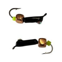 Мормышка Вольфрамовая "Латышка" Гвоздик - Кошачий глаз с кубиком медь - МК1197