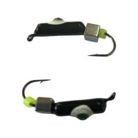 Мормышка Вольфрамовая "Латышка" Гвоздик - Кошачий глаз с кубиком серебро - Ø2,2 мм - 0,5 г - Черный - Латвия