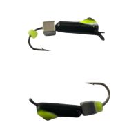 Мормышка Вольфрамовая "Латышка" Гвоздик - Кошачий глаз с кубиком серебро - Ø2,2 мм - 0,5 г - Черный - Латвия