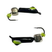 Мормышка Вольфрамовая "Латышка" Гвоздик - Кошачий глаз с кубиком серебро - Ø2,3 мм - 0,5 г - Чёрный - Латвия