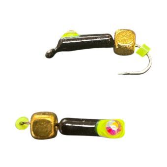 Мормышка Вольфрамовая "Латышка" Гвоздик - Кошачий глаз с кубиком золото - Ø2,2 мм - 0,5 г - Чёрный - Латвия Мормышка Вольфрамовая "Латышка" Гвоздик - Кошачий глаз с кубиком золото - Ø2,2 мм - 0,5 г - Чёрный - Латвия