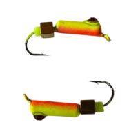 Мормышка Вольфрамовая "Латышка" Гвоздик - Кошачий глаз с кубиком золото - Ø2,2 мм - 0,5 г - Желто-красный - Латвия