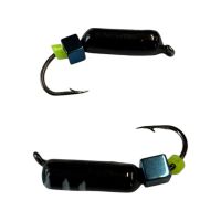 Мормышка Вольфрамовая "Латышка" Гвоздик - С кубиком голубой - Ø2,6 мм - 0,7 г - Чёрно-белый - Латвия