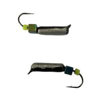 Мормышка Вольфрамовая "Латышка" Гвоздик - С кубиком хамелеон - Ø2,3 мм - 0,5 г - Серо-черный - Латвия