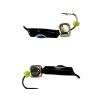 Мормышка Вольфрамовая "Латышка" Гвоздик - С кубиком серебро - Ø2,1 мм - 0,5 г - Чёрный с бело-синей точкой - Латвия