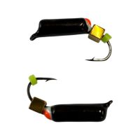 Мормышка Вольфрамовая "Латышка" Гвоздик - С кубиком золото - Ø3 мм - 1 г - Чёрный - Латвия