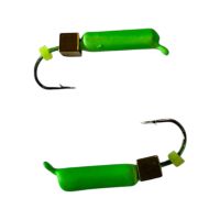 Мормышка Вольфрамовая "Латышка" Гвоздик - С кубиком золото - Ø2,2 мм - 0,5 г - Зелёный - Латвия