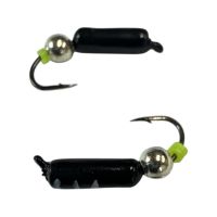 Мормышка Вольфрамовая "Латышка" Гвоздик - С шариком серебро - Ø2,7 мм - 0,7 г - Чёрно-белый - Латвия