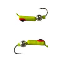 Мормышка Вольфрамовая "Латышка" Гвоздик - С шариком серебро - Ø2,2 мм - 0,5 г - Желтый с красно-черной точкой - Латвия