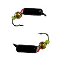 Мормышка Вольфрамовая "Латышка" Гвоздик - С шариком золото - Ø3 мм - 0,9 г - Черный - Латвия