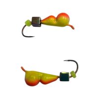 Мормышка Вольфрамовая "Латышка" Муравей - С кубиком хамелеон - МК1074