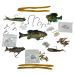 Набор силиконовых рыбок Kaida Multi Bait - Freshwater git lit - AG008 - 102 элемента