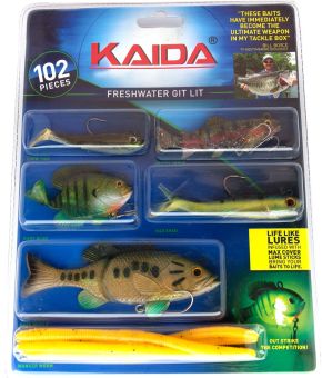 Набір силіконових рибок Kaida Multi Bait - Freshwater git lit - AG008 - 102 елемента