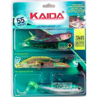 Набор силиконовых рыбок Kaida Multi Bait - Saltwater git lit - AG009 - 55 элементов