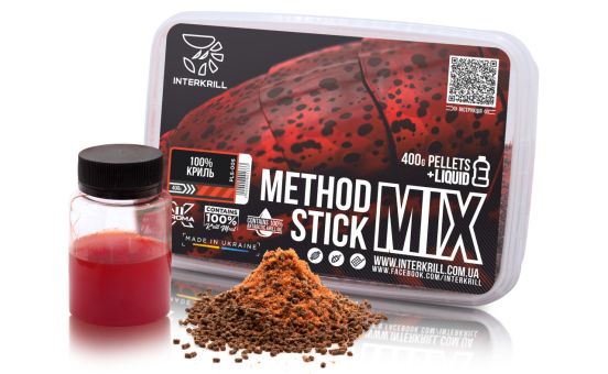 Пелетс Interkrill Method Stick Mix 400 г + Ліквід 100% Криль 50 г