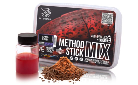 Пелетс Interkrill Method Stick Mix 400 г + Ліквід Кріль-Слива 50 г
