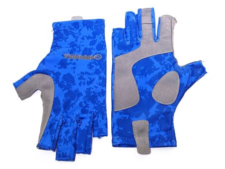 Перчатки Kosadaka Ice Silk Sunblock UV защита - "Ocean Blue" - размер S/M - Синие