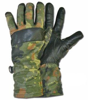 Перчатки НАТО немецкие - Камуфляж - Натуральная кожа + флис