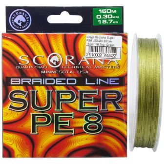 Шнур Scorana Super PE 8 150м - Green