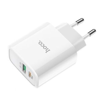 Сетевое зарядное устройство Hoco C57A Speed charger PD+QC3.0 EU - Белый