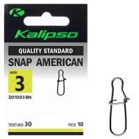 Застежка Kalipso Snap American-2010 - №3 - 03BN - 30 кг - Сталь - Чёрный никель - 10 шт/уп