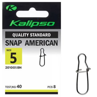 Застежка Kalipso Snap American-2010 - №5 - 05BN - 40 кг - Сталь - Чёрный никель - 8 шт/уп